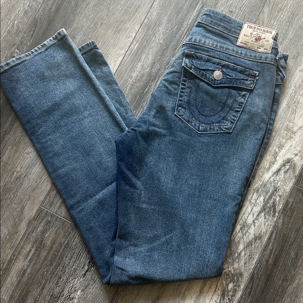 True Religion Mid Rise Straight Jeans 32
